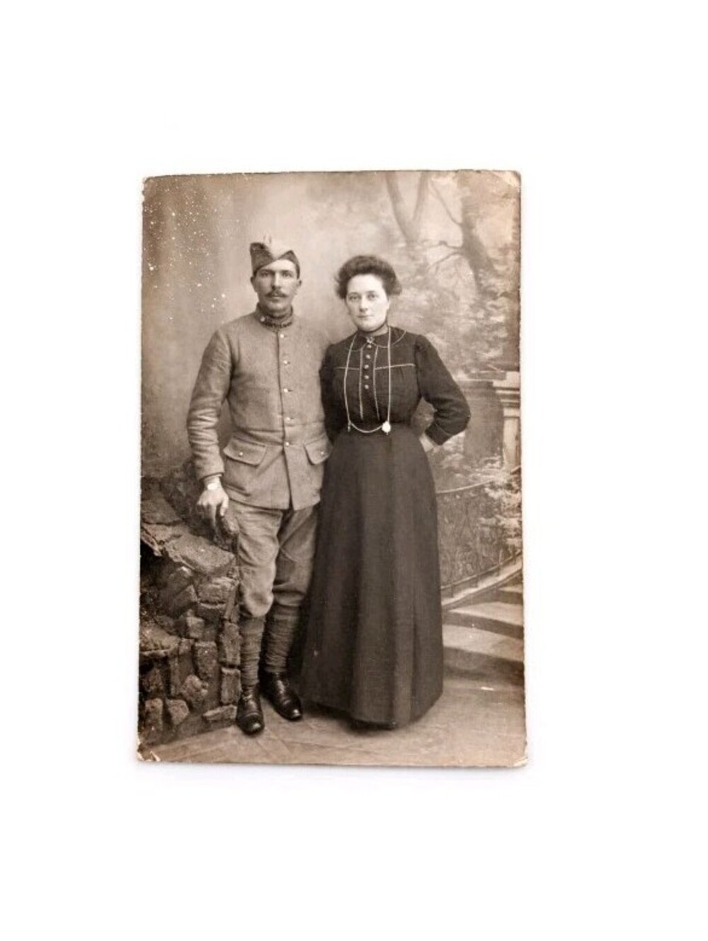 Antique French Soldier RPPC Photo Postcard Pre WWI Guilleminot Paris c1900-1914